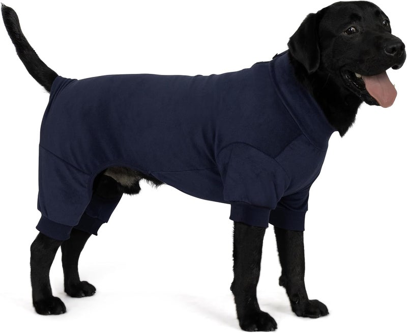cyeollo Store Dog Pajamas for Medium Large Dogs Stretchable Pjs Soft Thermal Pet Onesie Jumpsuit Winter Dog Clothes for Dogs, Navy XXL - Image 1